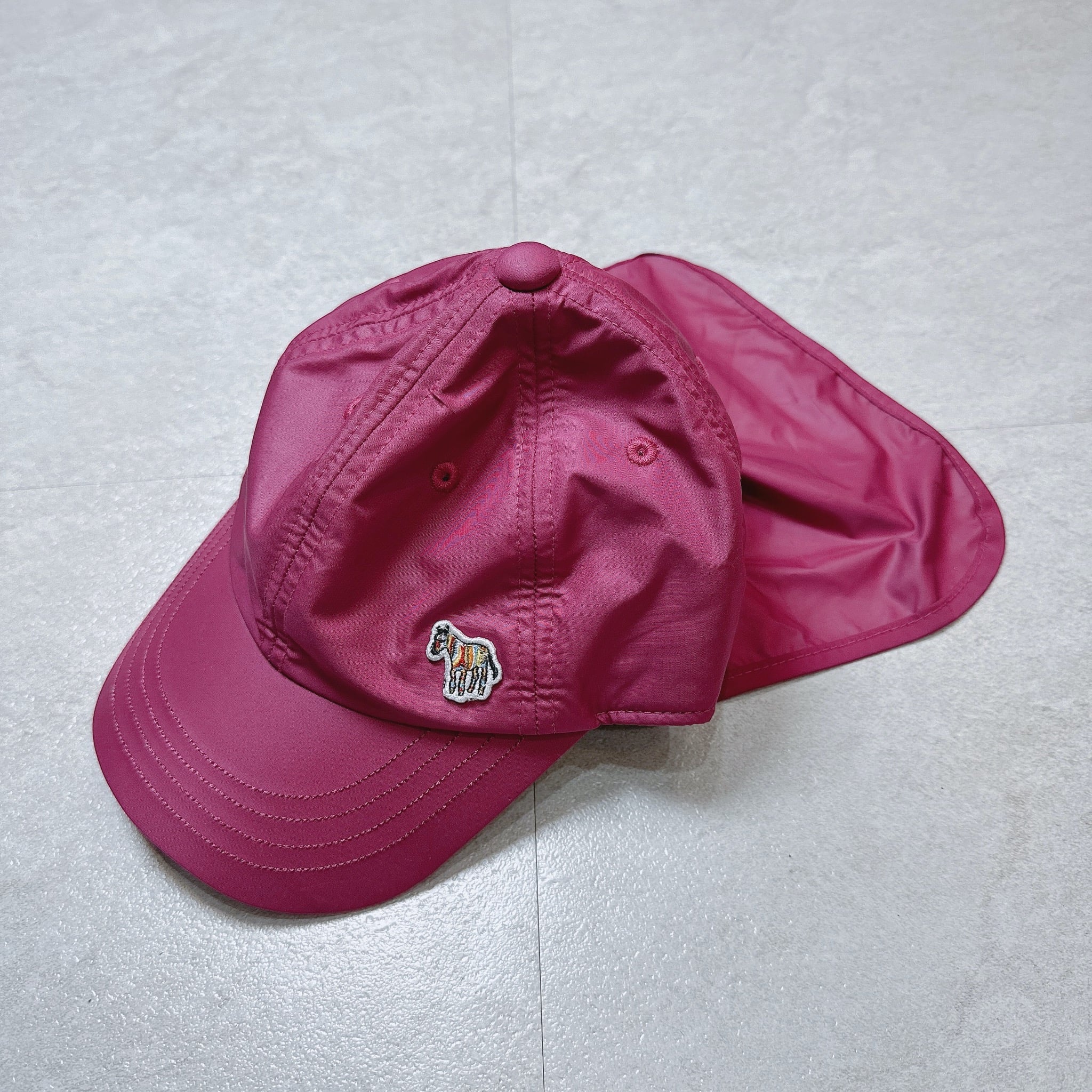 Mũ lưỡi trai gáy chống nắng P.S dư xịn màu hồng đậm cho bé size 3-6y