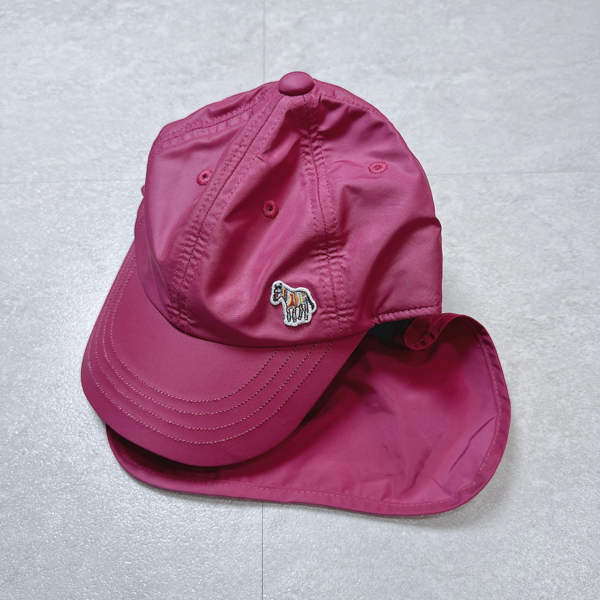 Mũ lưỡi trai gáy chống nắng P.S dư xịn màu hồng đậm cho bé size 3-6y