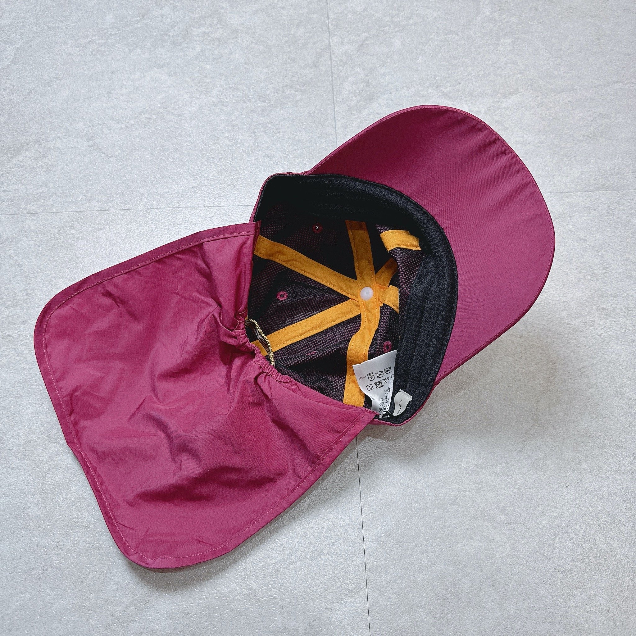 Mũ lưỡi trai gáy chống nắng P.S dư xịn màu hồng đậm cho bé size 3-6y