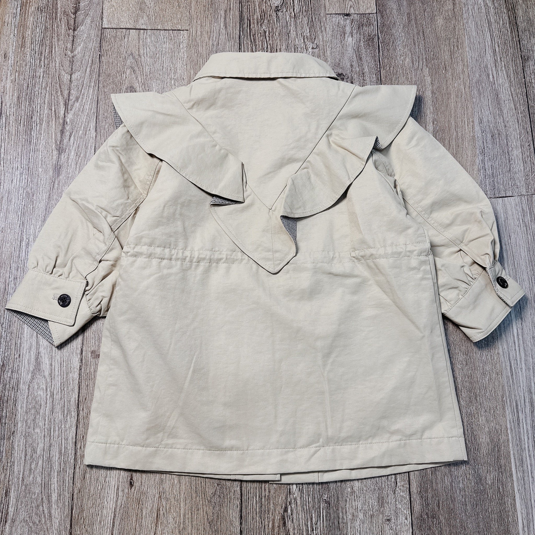 AK52 - Áo khoác kaki MM cổ bẻ phối bèo ngực bé gái size 100-140