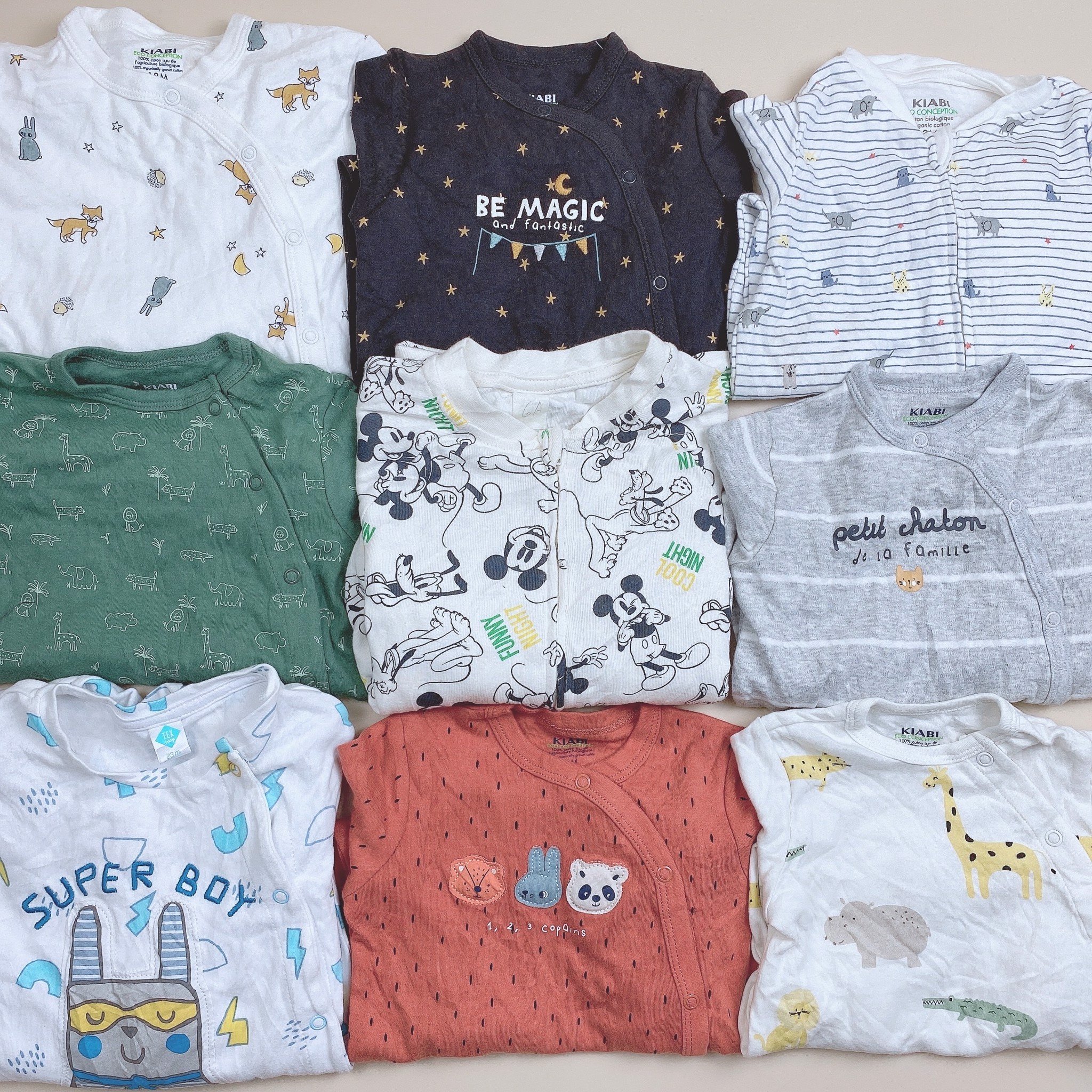 Body cotton liền thân Kiabi nhiều mẫu Bé Trai