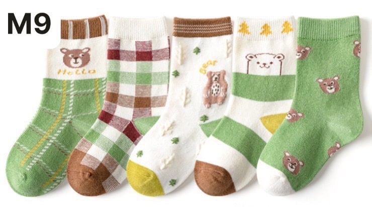 Set 5 tất Kids Socks 17 màu Bé Trai