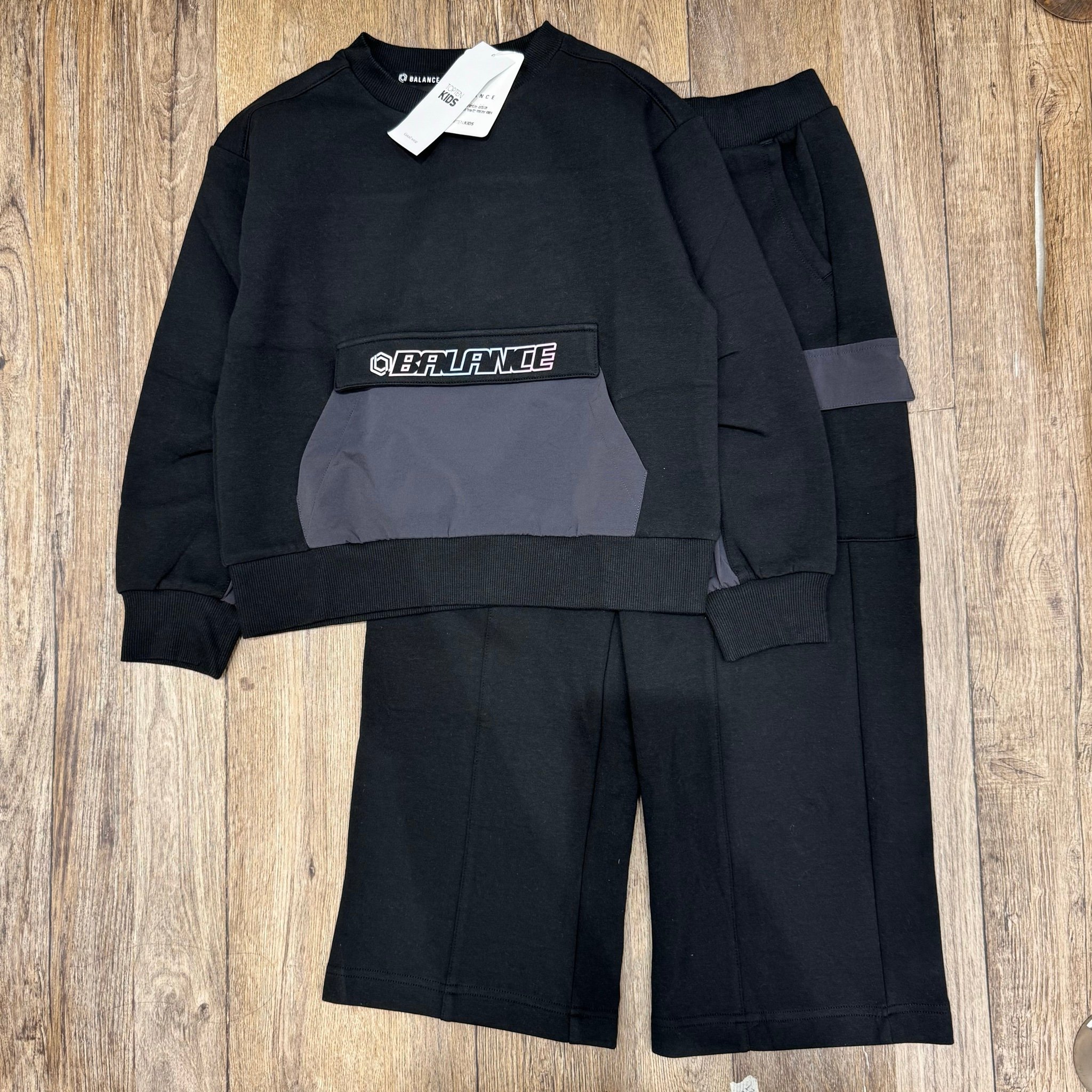 Bộ nỉ Topten xuất Hàn quần ống suông túi hộp nhiều màu bé gái size 120-170