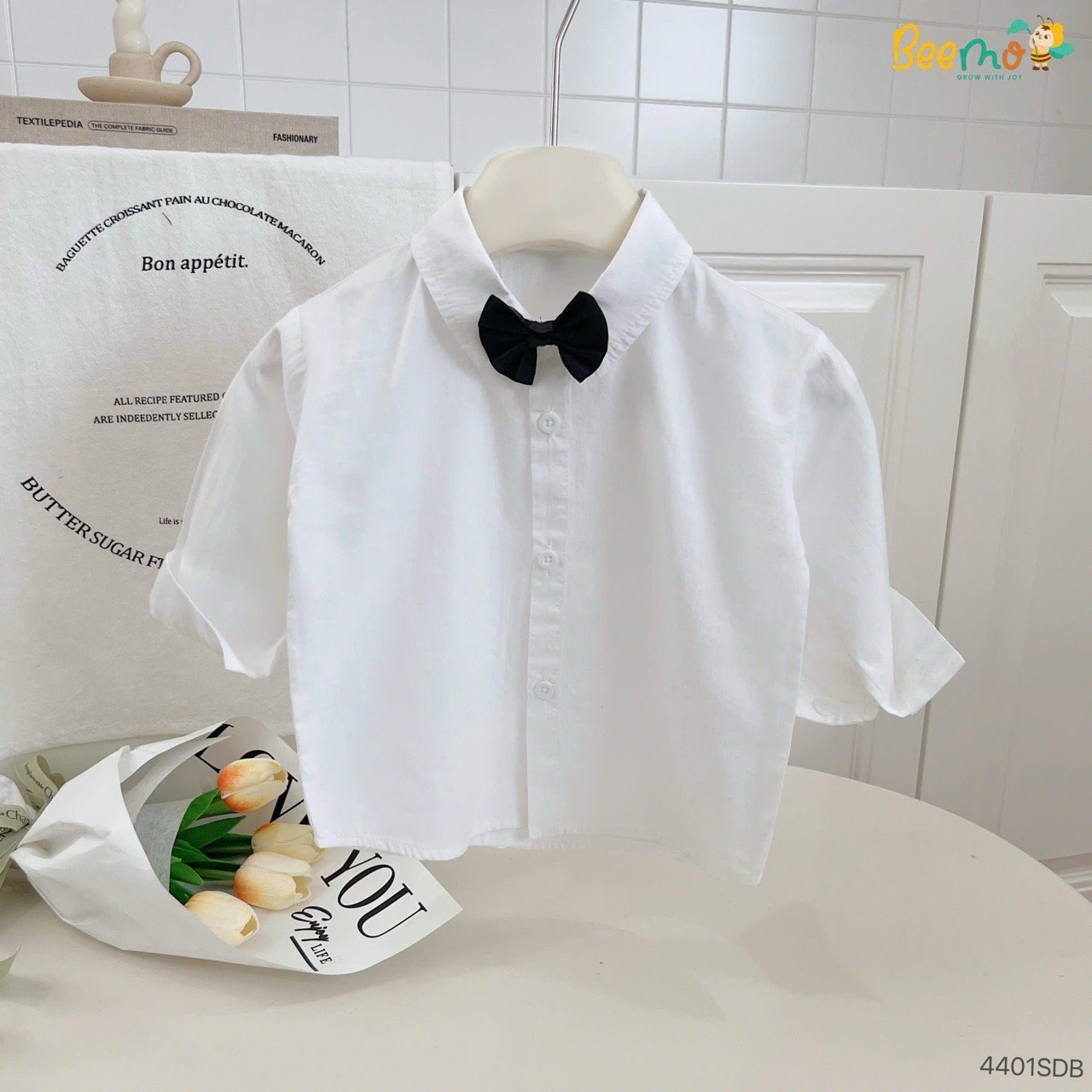 Bộ gile vest 4ct Beemo mặc sự kiện màu be cho bé trai size 80-130