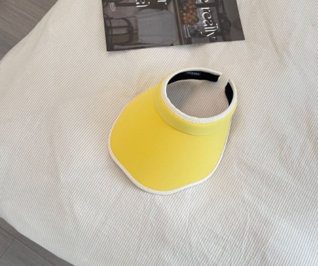 Mũ đi biển trơn màu vành lượn sóng BG