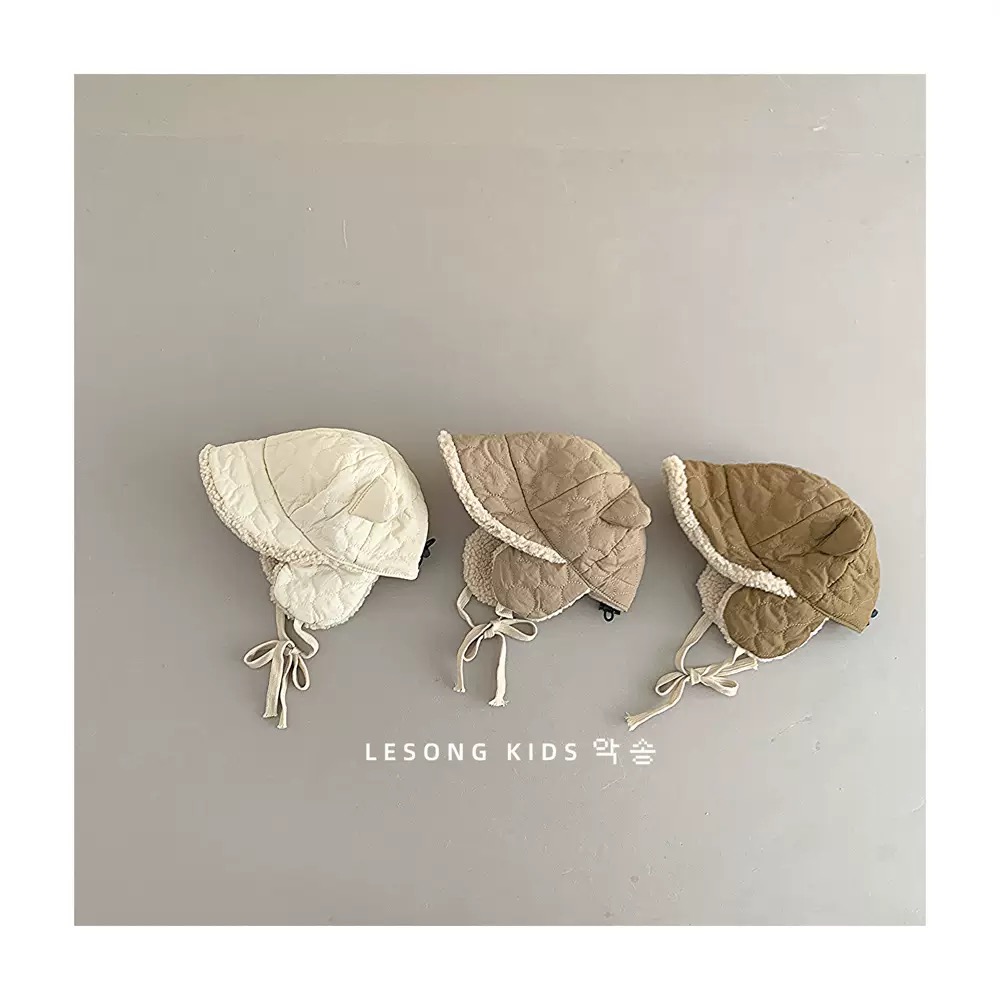 Mũ phao chần bông lót nỉ có che tai nhiều màu cho bé size 1-3y