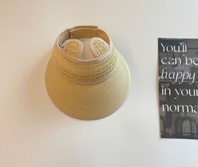 Mũ cói nửa đầu tai thỏ trơn nhiều màu BTBG