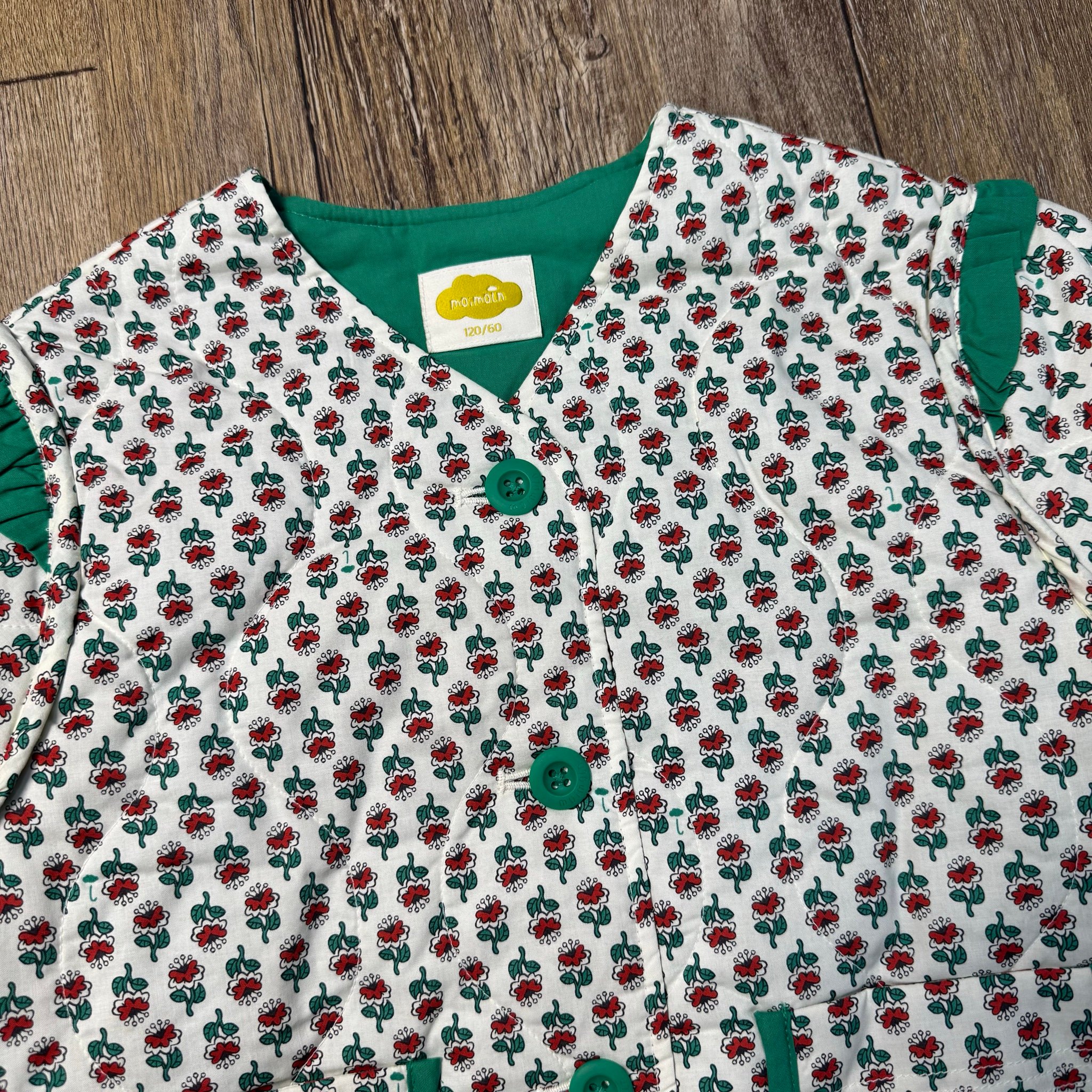 AK61 - Áo khoác chần bông MM hoa xanh cho bé size 90-120