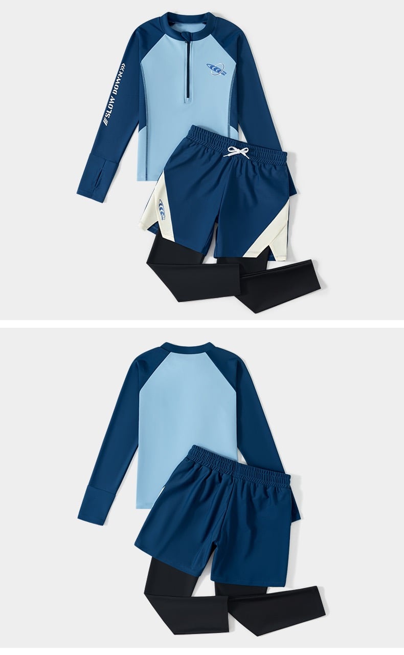 1166 - Bộ bơi YUKE dài tay, quần dài chống nắng bé trai size XL-6XL