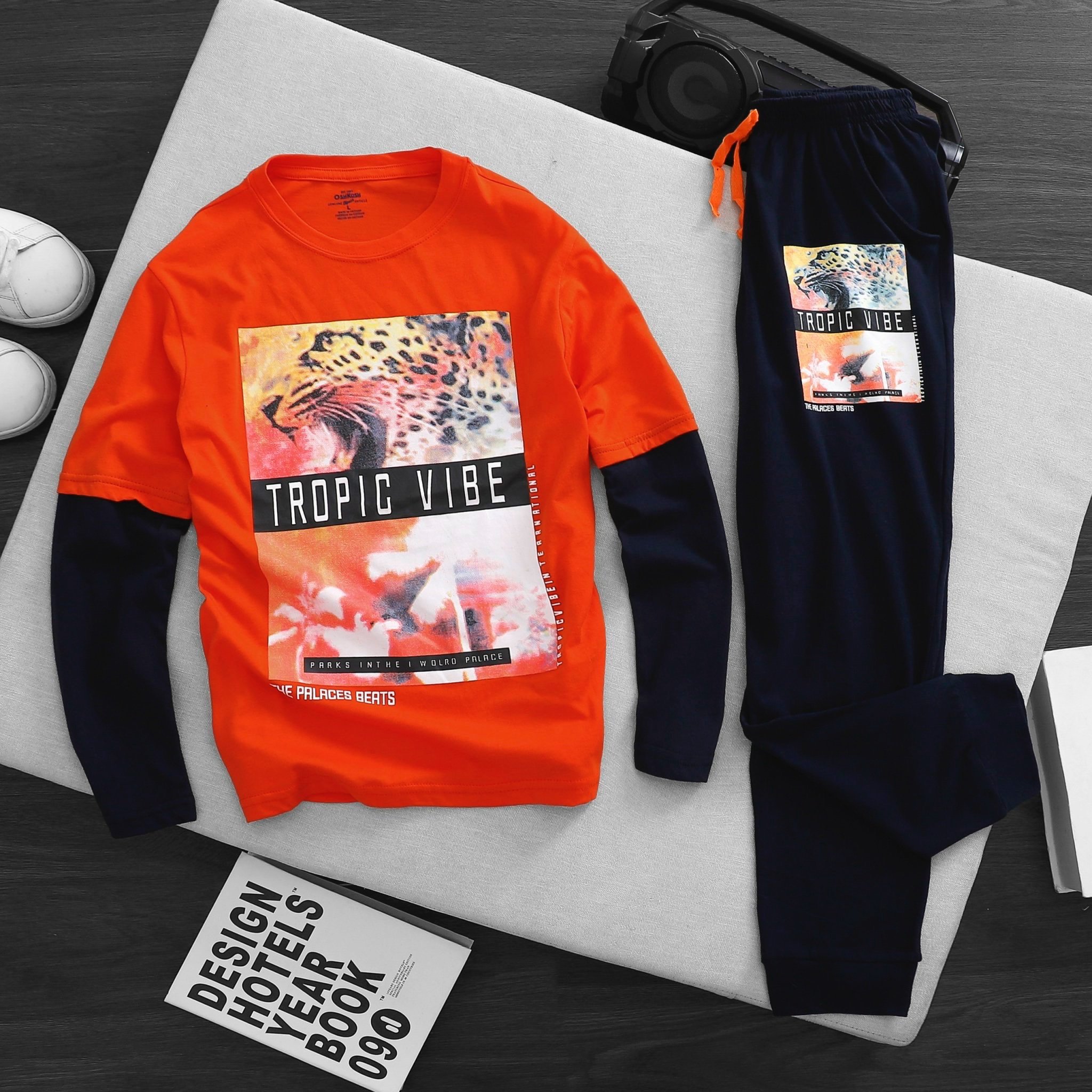 Bộ cotton tay nối Oshkosh nhiều hình BT ( 5-16y)