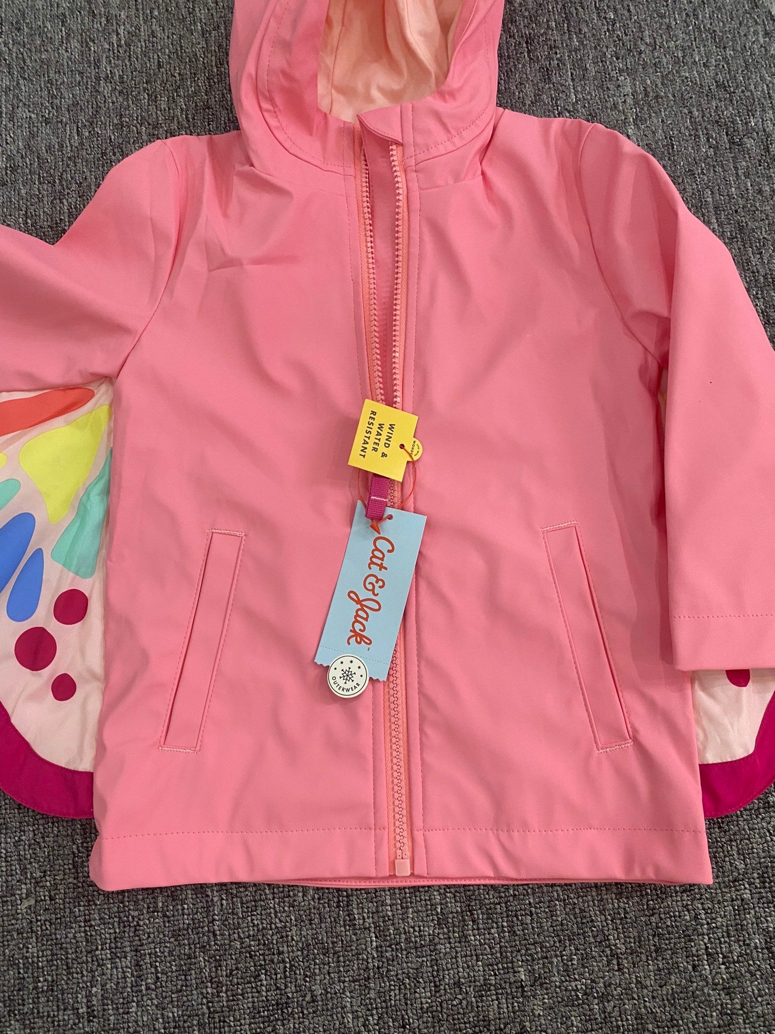 Áo khoác raincoat Cat Jack hồng hình bướm BG 1-5y