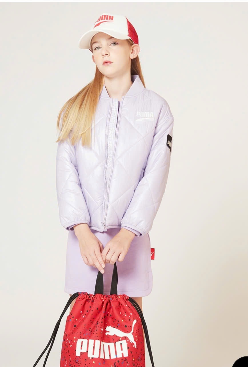 Áo khoác phao bomber PM dư xịn xuất Hàn 2 màu đen/tím cho bé size 120-160