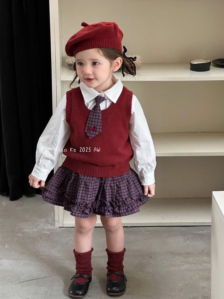 2582 - Set 5ct FanXiaoke kèm mũ cho bé gái size 80-120