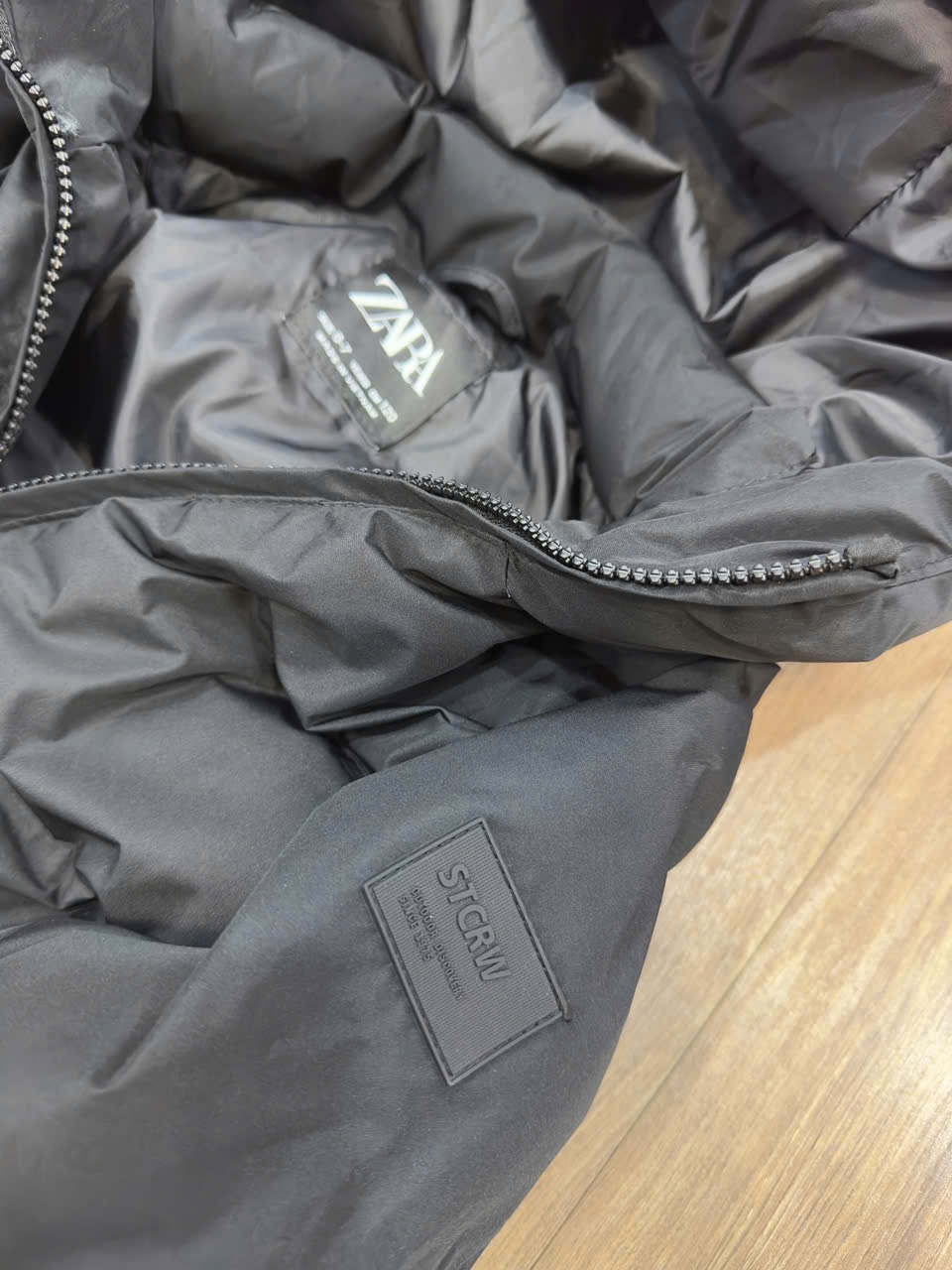 Áo khoác phao ZR dáng dài 2 màu đen/rêu cho bé size 6-14y