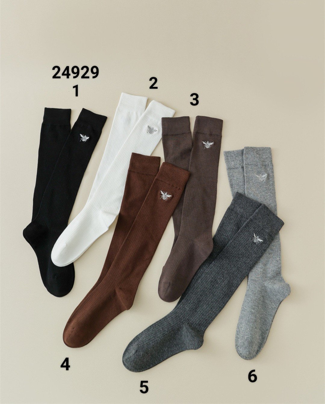 Tất len cao tới gối tuổi Teen thêu ong ( Free size )