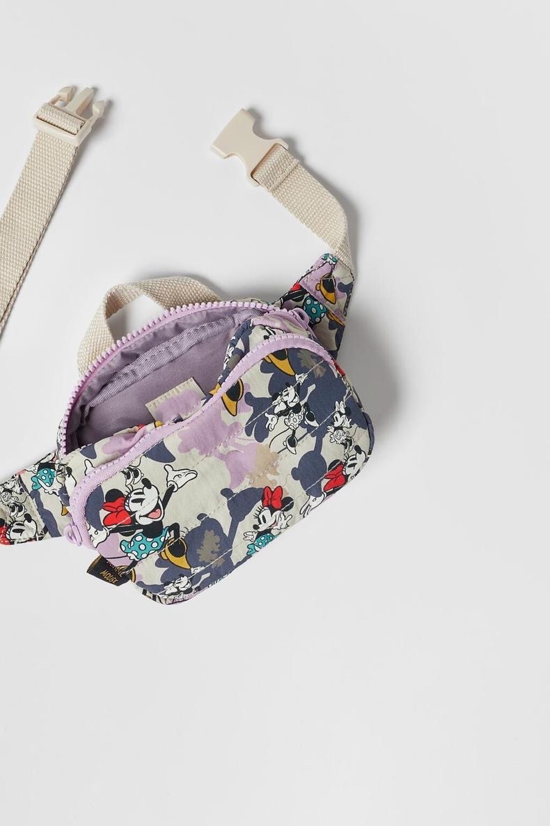 Túi bao tử Zara tím minnie