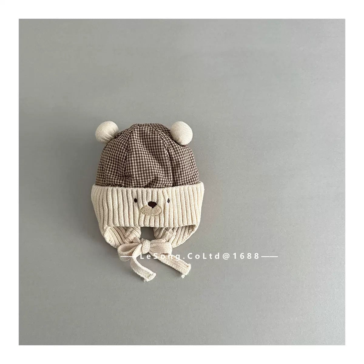 Mũ có tai lót nỉ giữ ấm cho trẻ em chất liệu vải nhung gân kích thước 48-50cm, NSX Yiwu Lesong