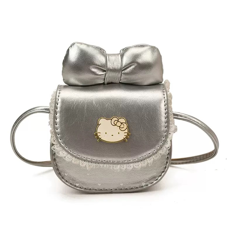 Túi đeo chéo Hello kitty viền ren nhiều màu cho bé