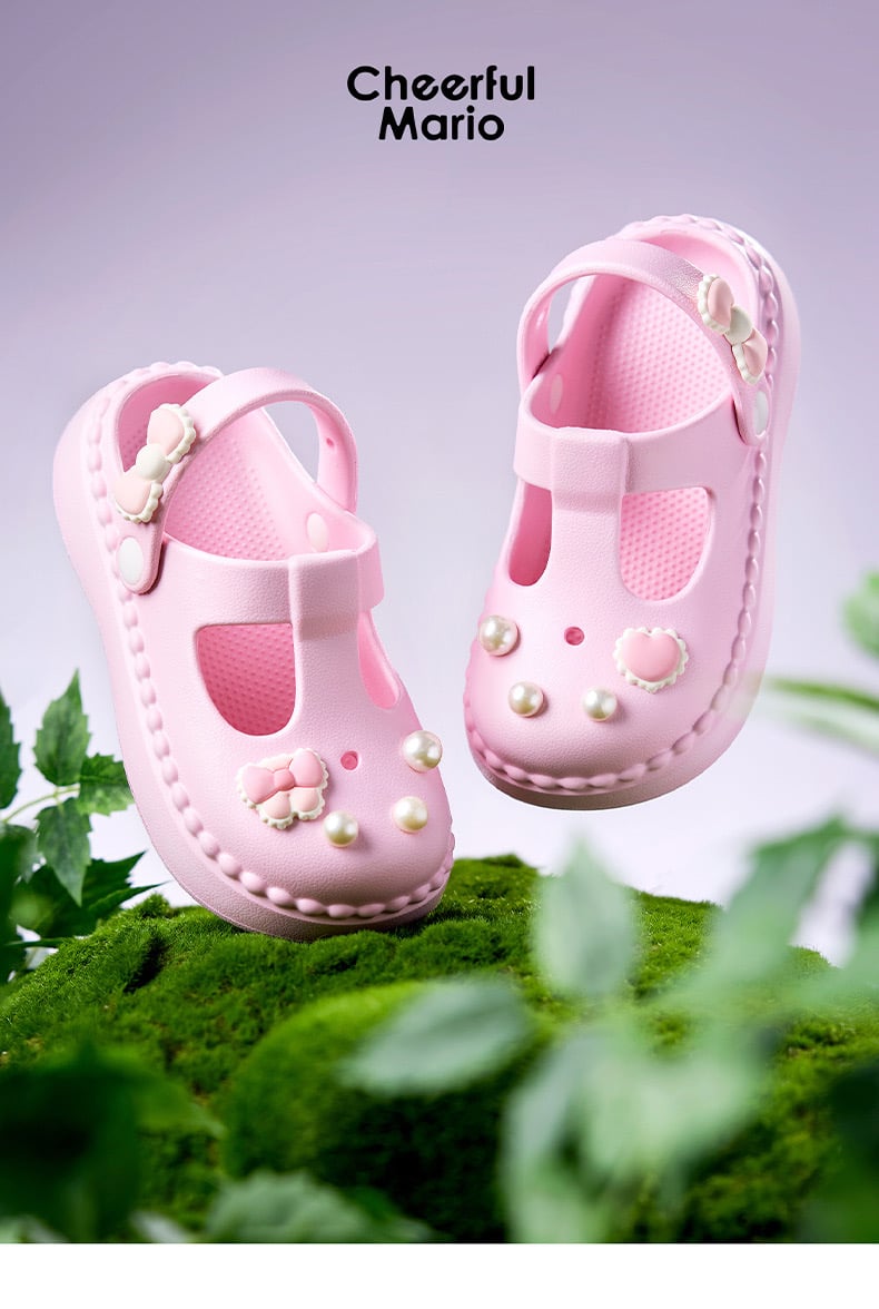 Sục nhựa Mario nơ đính hạt nhiều màu bé gái size 180-230