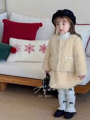 A35177 - Set dạ 2ct màu vàng bé gái size 90-130