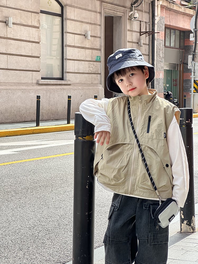 24X114 - Áo gile gió 2 lớp AMBB outdoor cho bé trai size 110-170