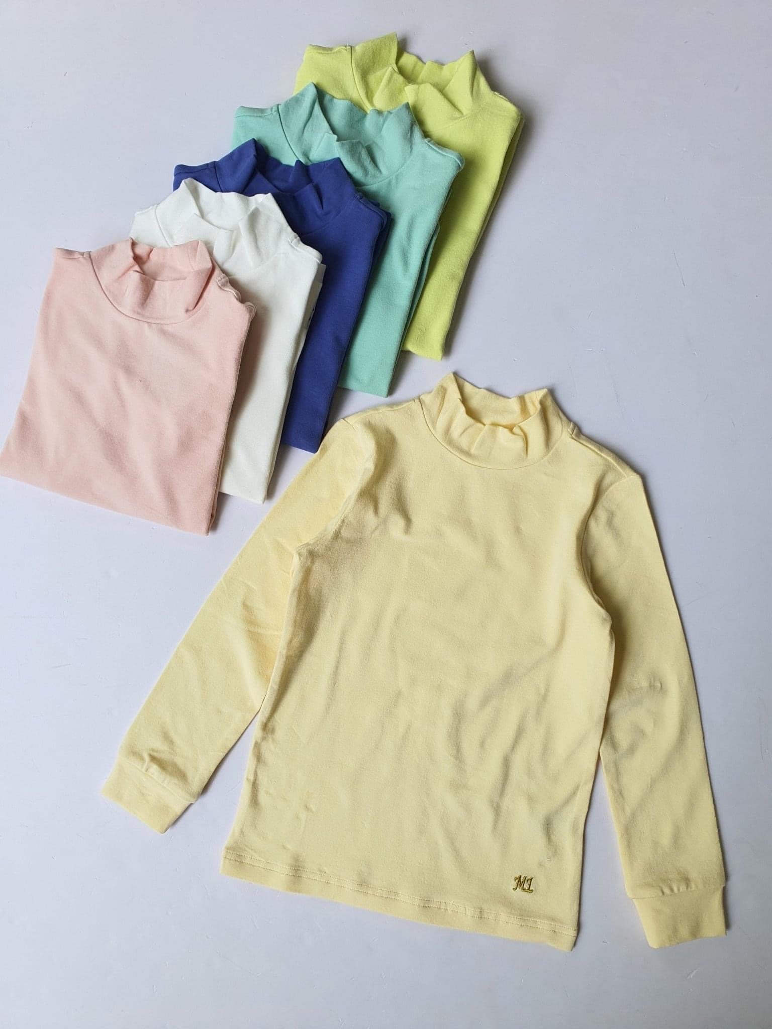 Áo cotton cổ 3p giữ nhiệt MiLam vải Hàn trơn nhiều màu BTBG size 110-160