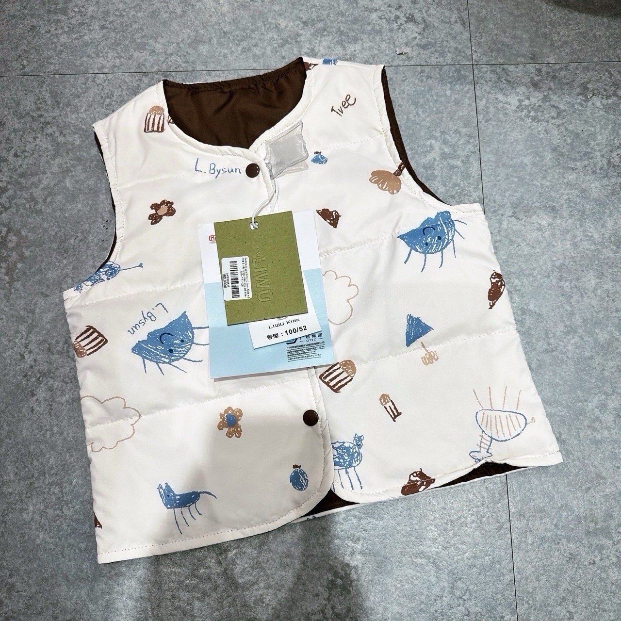 Áo khoác gile lông vũ Liwu Kids siêu nhẹ 2 mặt nhiều mẫu cho bé size 90 - 130