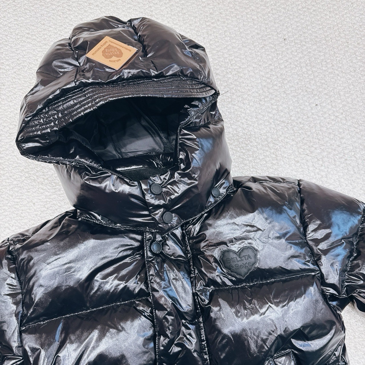 Áo khoác phao lông vũ B&B xuất Hàn 2 màu trắng/đen cho bé size 90-130