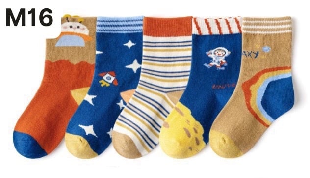 Set 5 tất Kids Socks 17 màu Bé Trai