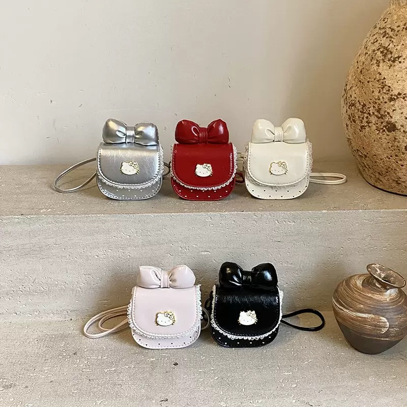Túi đeo chéo Hello kitty viền ren nhiều màu cho bé