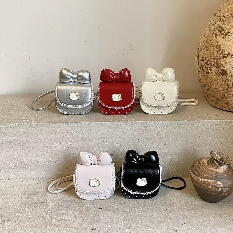 Túi đeo chéo Hello kitty viền ren nhiều màu cho bé