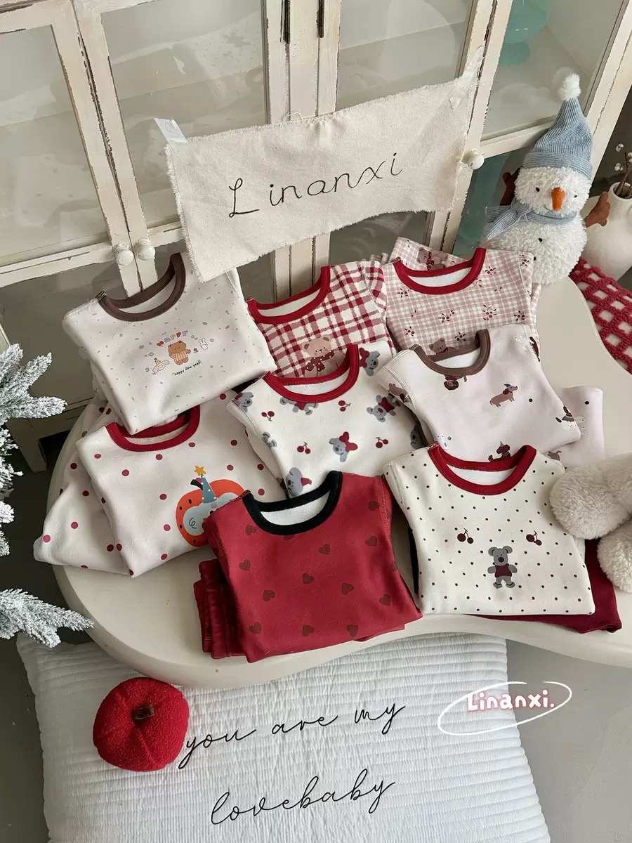 88437 - Bộ nỉ Linanxi dày ấm chủ đề noel nhiều mẫu cho bé size 90-140