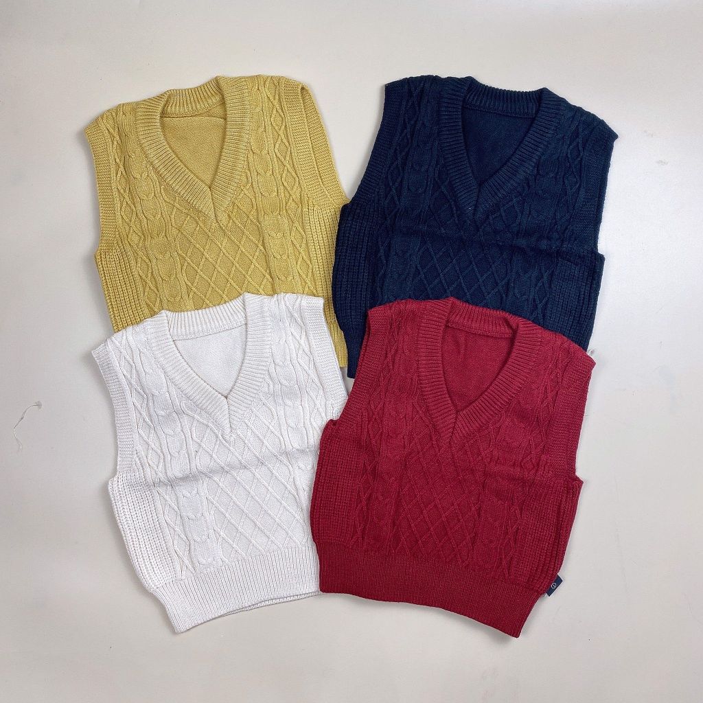 Gile len Three vặn thừng cổ tim 4 màu size 80 - 120