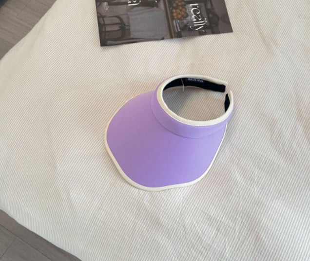 Mũ đi biển trơn màu vành lượn sóng BG