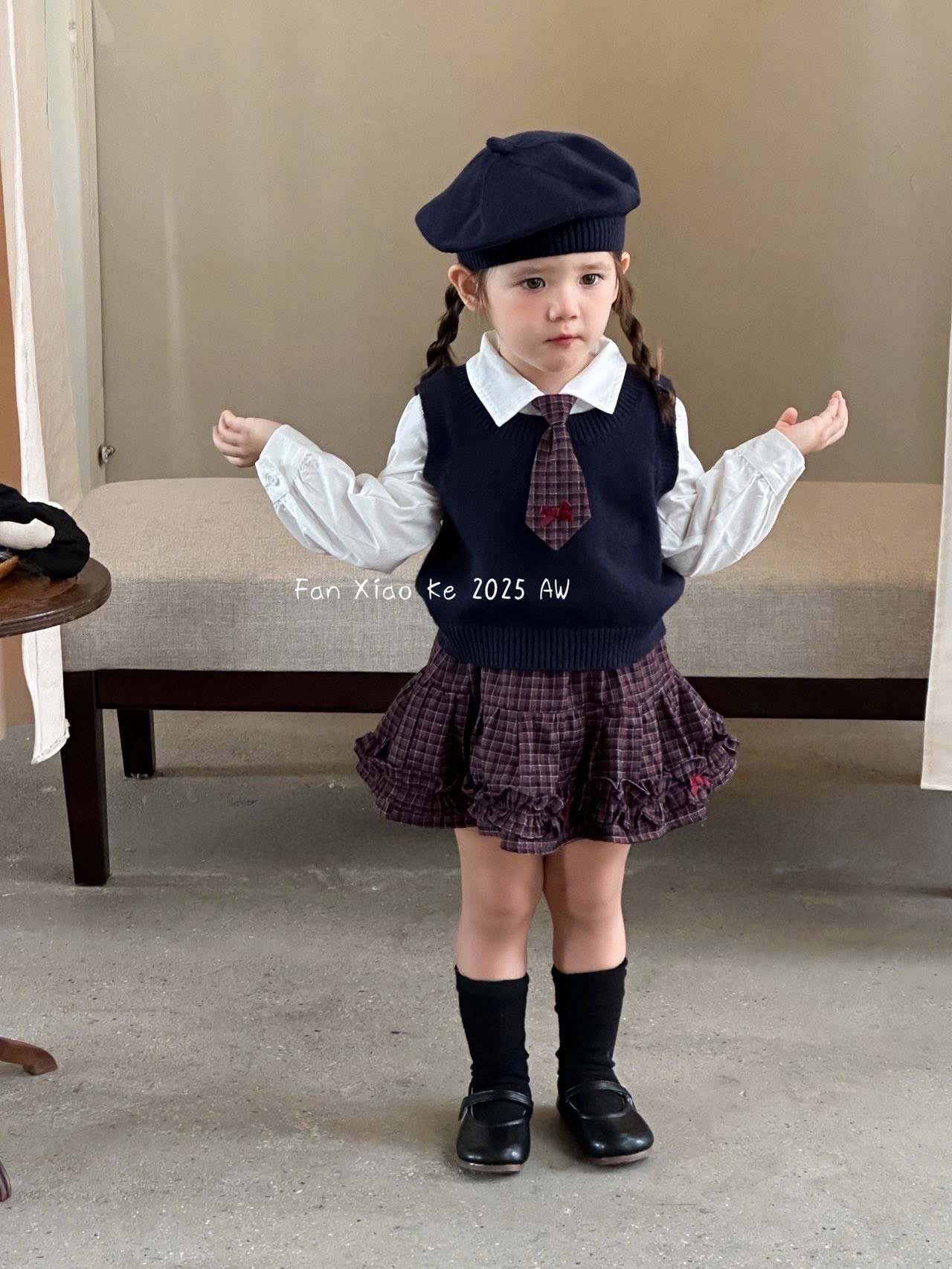 2582 - Set 5ct FanXiaoke kèm mũ cho bé gái size 80-120