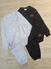 BM2511ST03 - Bộ nỉ da cá Beemon cho bé 2 màu đen/ghi size 120-160