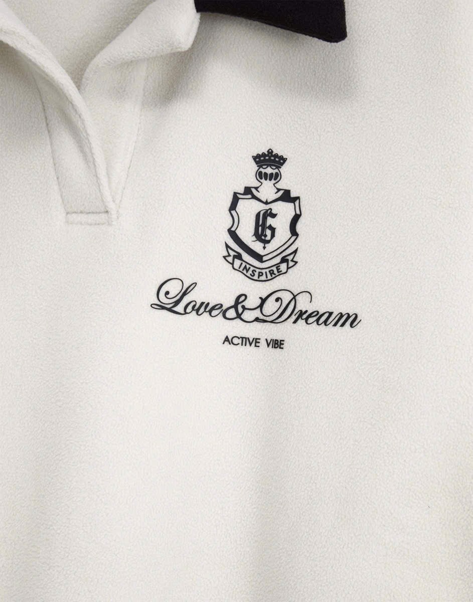 Áo nỉ bông cổ bẻ GGJJ dư xịn 2 màu cho bé size 6-14y