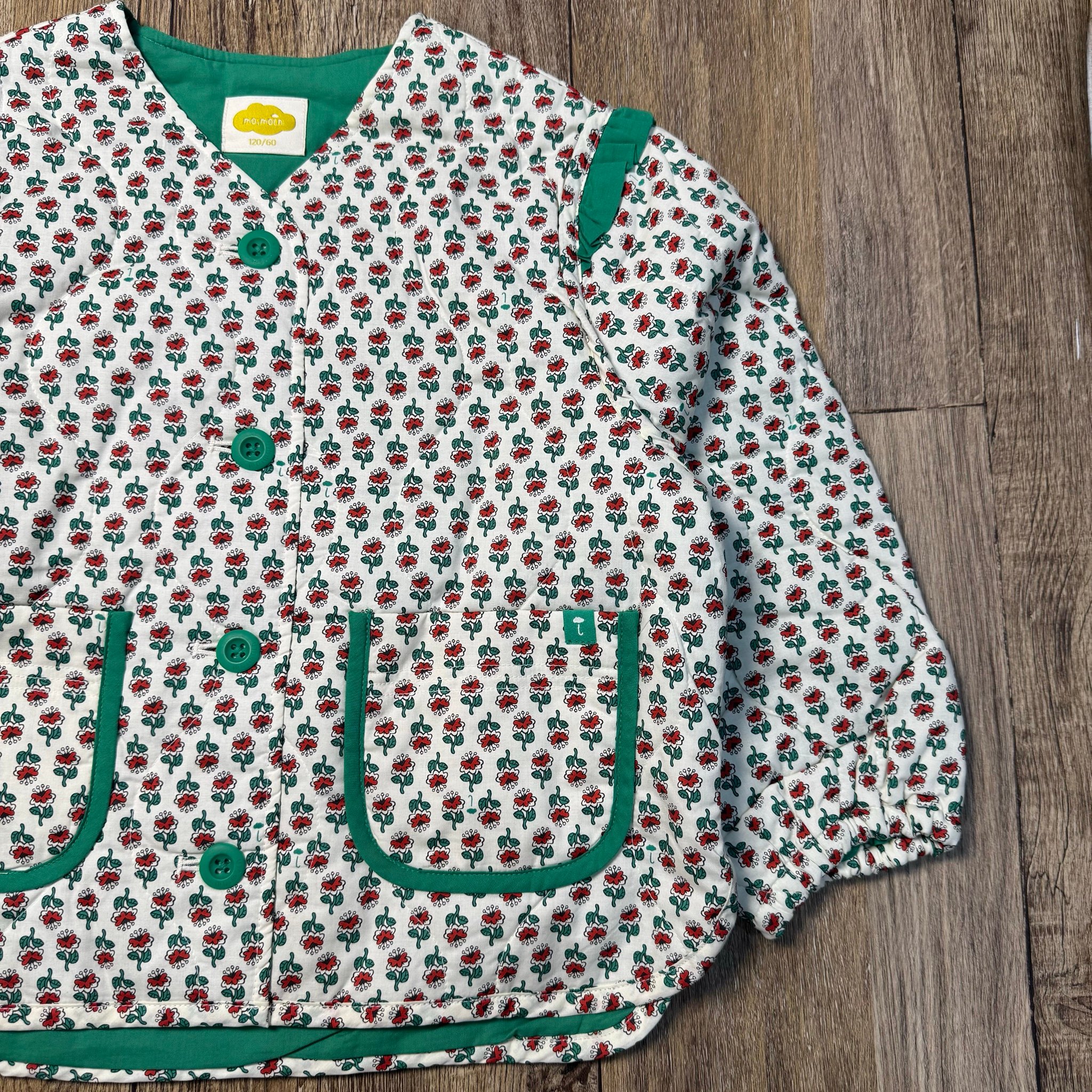 AK61 - Áo khoác chần bông MM hoa xanh cho bé size 90-120