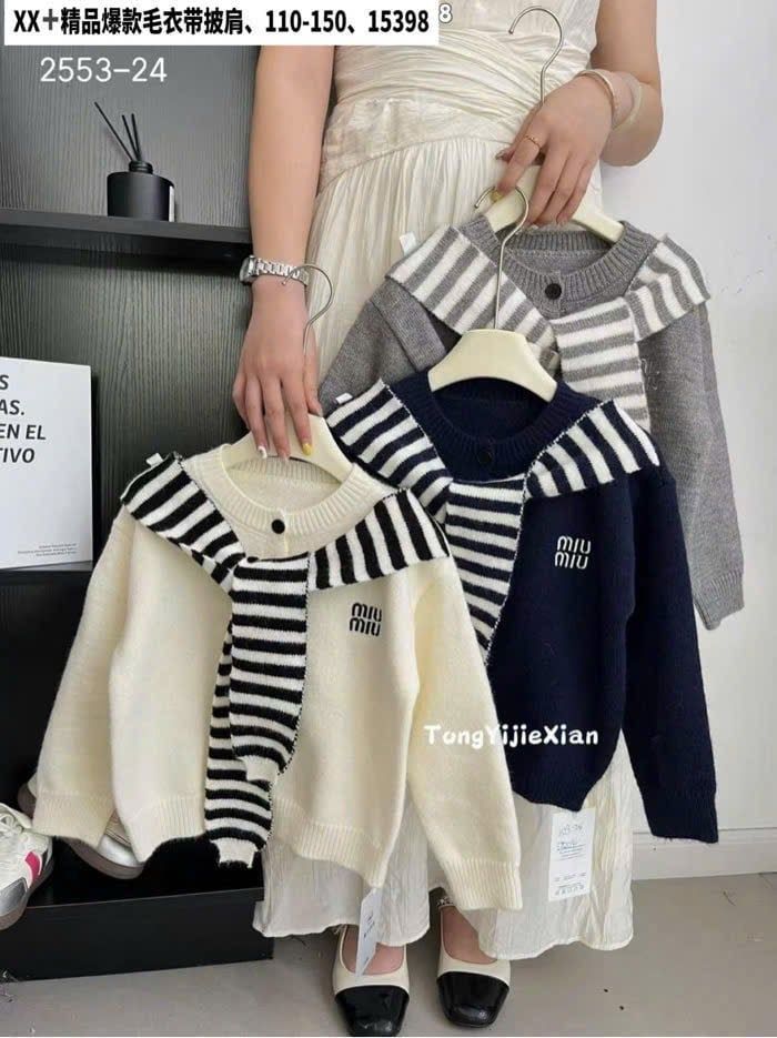Cardigan len Miumiu 3 màu cho bé gái size 110-150