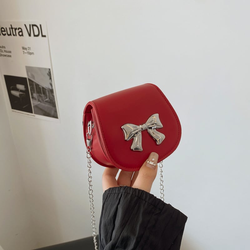 03 - Túi đeo chéo đính nơ nhiều màu cho bé gái