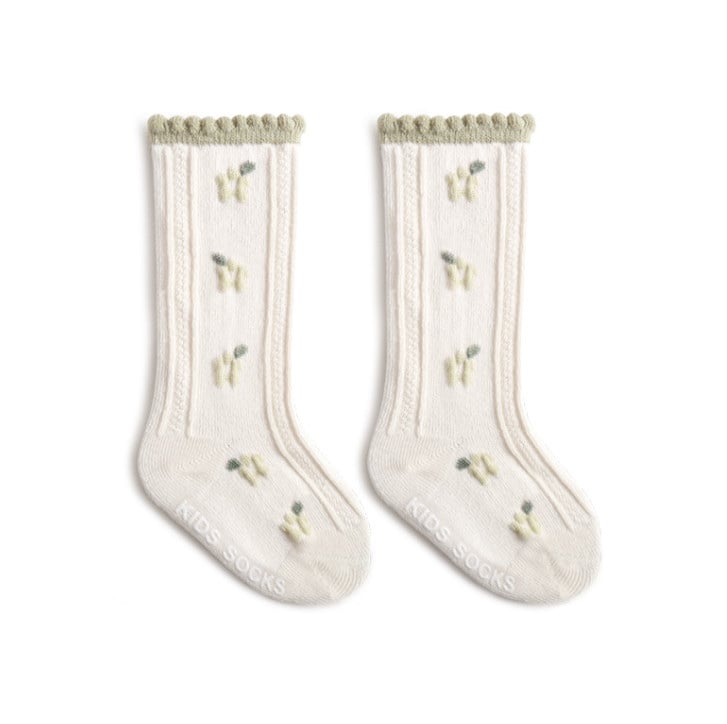 Tất cao tới bắp chân Nemo baby màu kem 5 màu hoa cổ bèo