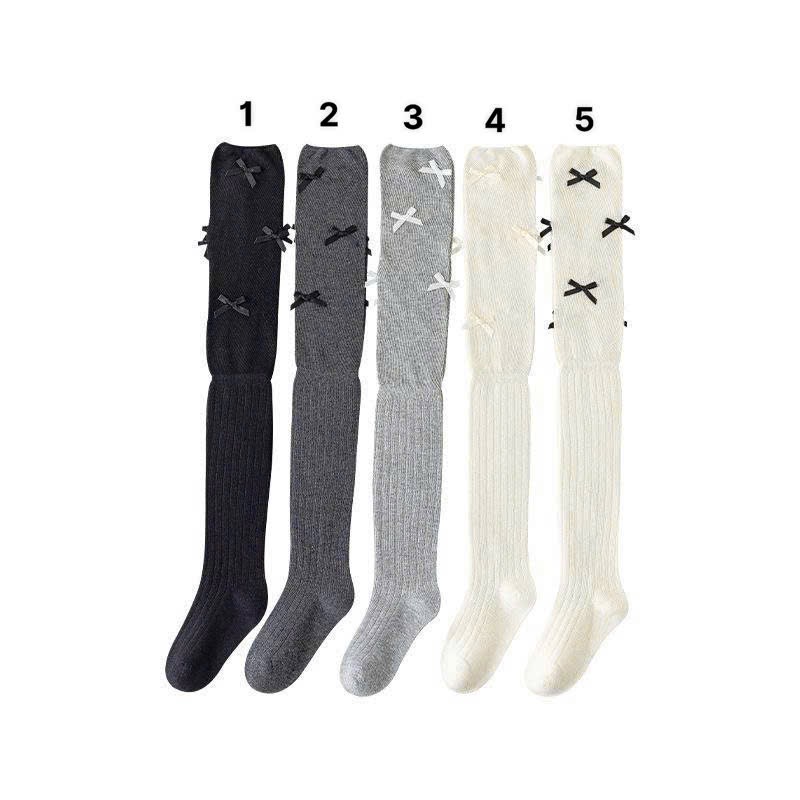 Tất cao tới đùi đính nơ nhiều màu cho bé size 3-12y