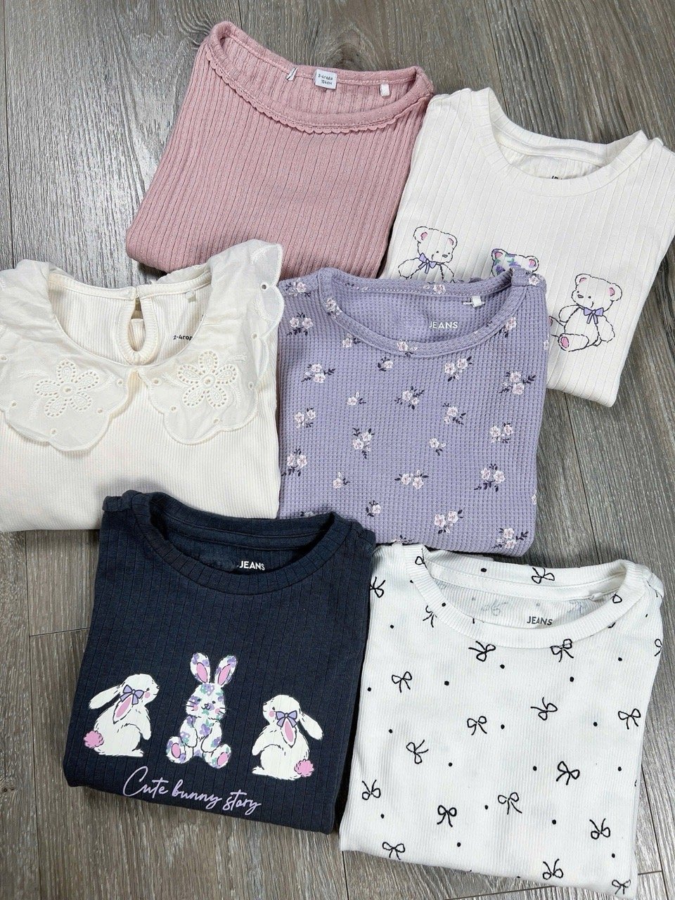 Áo thun tăm GGJJ dư xịn nhiều màu cho bé gái size 2-8y