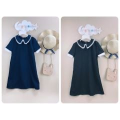 Váy cổ sen viền ren trắng BG 6-14y