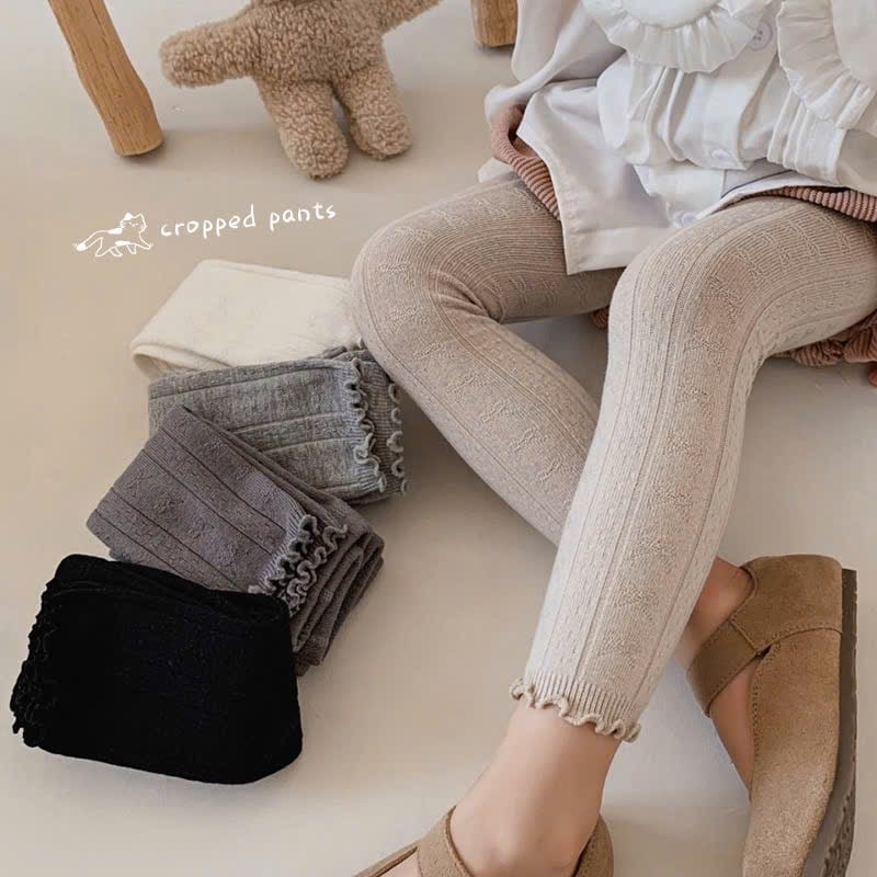 Quần len không bàn dệt hình nơ nhiều màu bé gái size 90-140