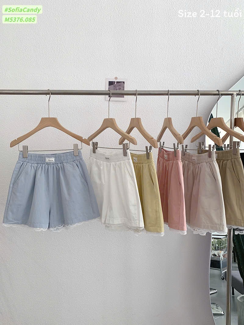 M5376 - Quần short kaki Mia Kids nhiều màu cho bé size 2-12y