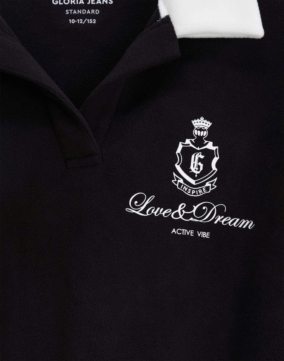 Áo nỉ bông cổ bẻ GGJJ dư xịn 2 màu cho bé size 6-14y