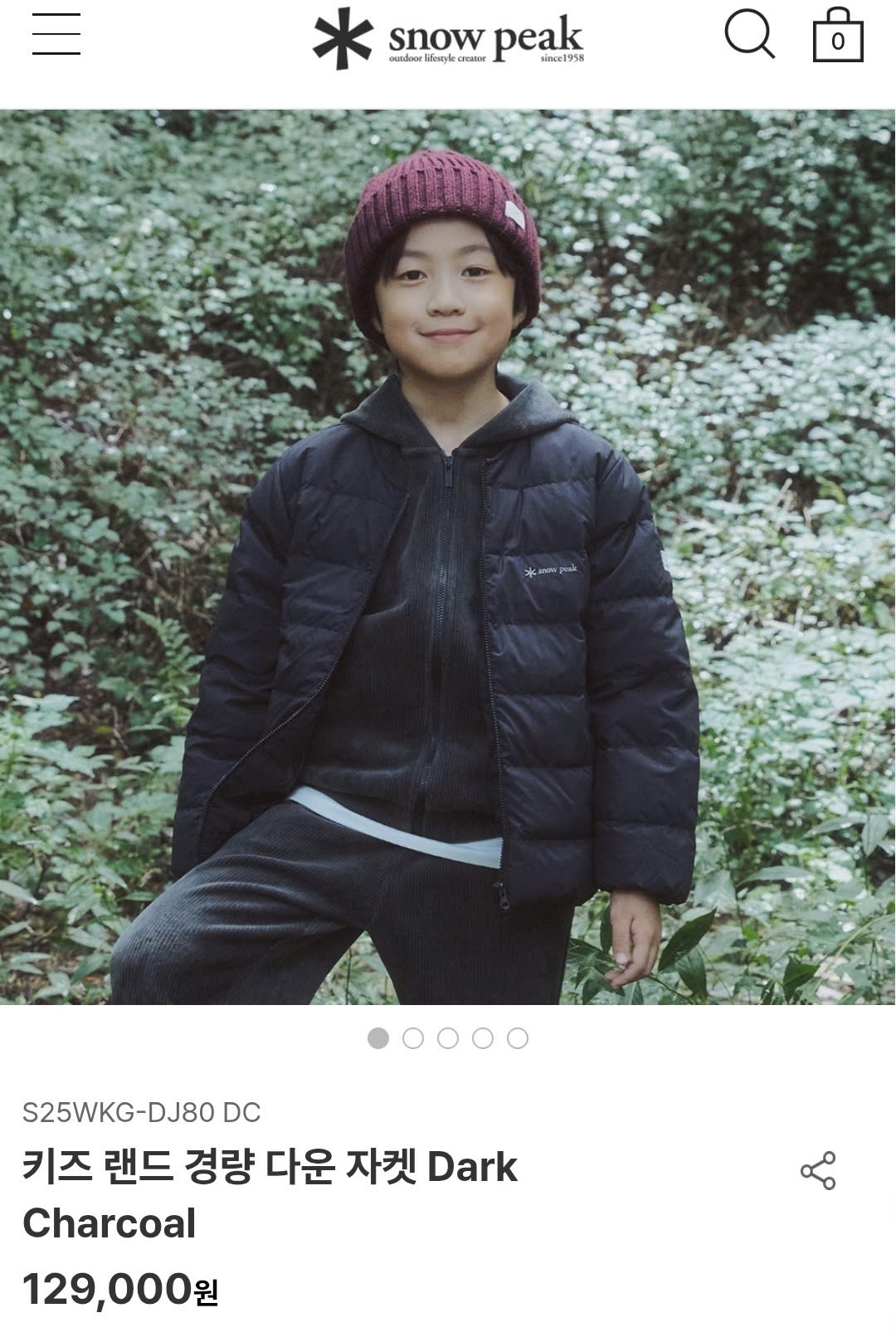 Áo khoác phao lông vũ S.now P.eak xuất Hàn size 125-145