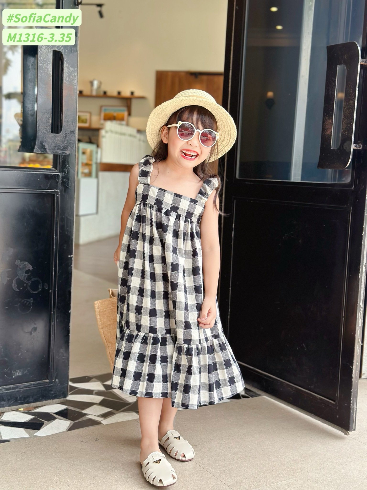 V00047 - Váy Mia Kids thô kẻ caro nhiều màu BG size 1-10y