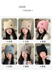 PK16 - Mũ len tai Mèo vành tròn nhiều màu cho Mẹ và bé lớn